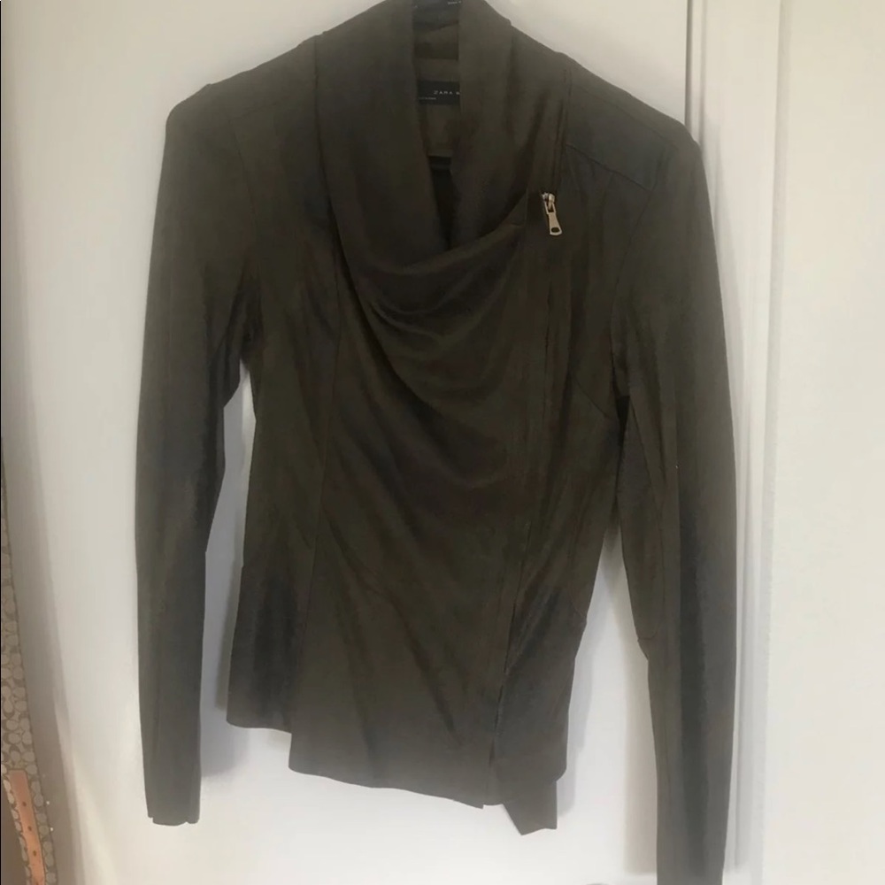Zara suede olive green jacket